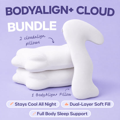 BodyAlign Plus+ Cooling Pillow with two CloudAlign Pillows