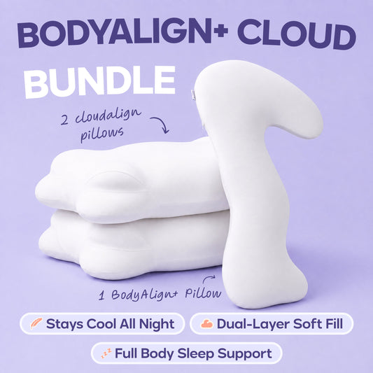 BodyAlign Plus+ Cooling Pillow with two CloudAlign Pillows
